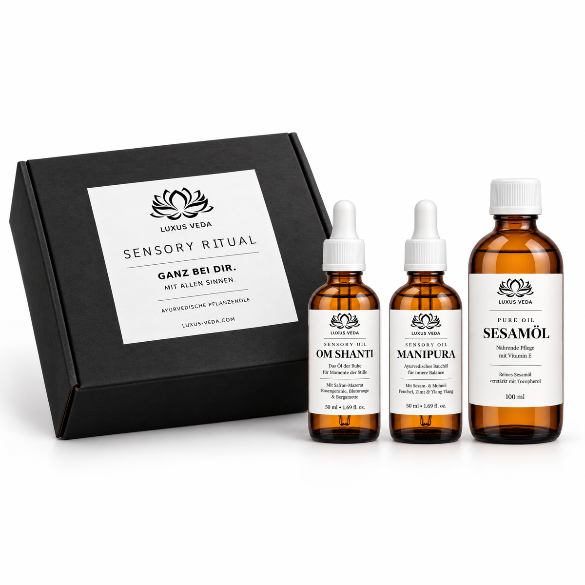 Sensory Ritual Spa Pflegeöl-Set mit OM SHANTI, MANIPURA und Sesamöl